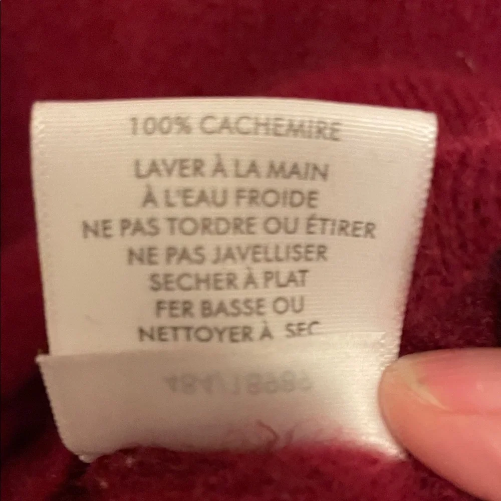 White + Warren Burgundy Cashmere Turtleneck Sweater Size Large - Picture 7 of 10